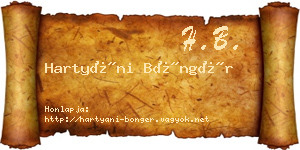 Hartyáni Böngér névjegykártya